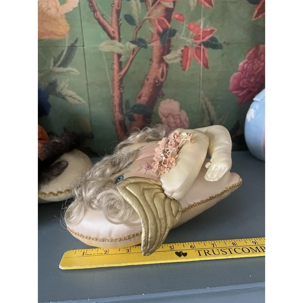 Jan Feenstra Plush Satin Pillow Dolls Hand Painted Whimsical Angels Celestial